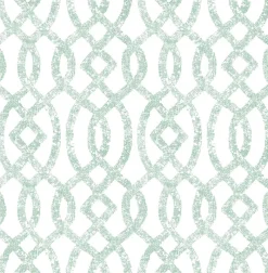 Sale Brewster/ASP Ethereal Sea Green Trellis Wallpaper