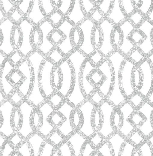Fashion Brewster/ASP Ethereal Silver Trellis Wallpaper