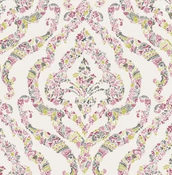 Hot Brewster/ASP 2901-25402 Featherton Pink Floral Damask Wallpaper