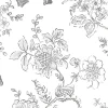 Discount Stock/Patton FH37540 Black on white Butterfly Toile Wallpaper