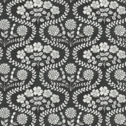 Outlet York FH4022 Black/White Folksy Floral Wallpaper