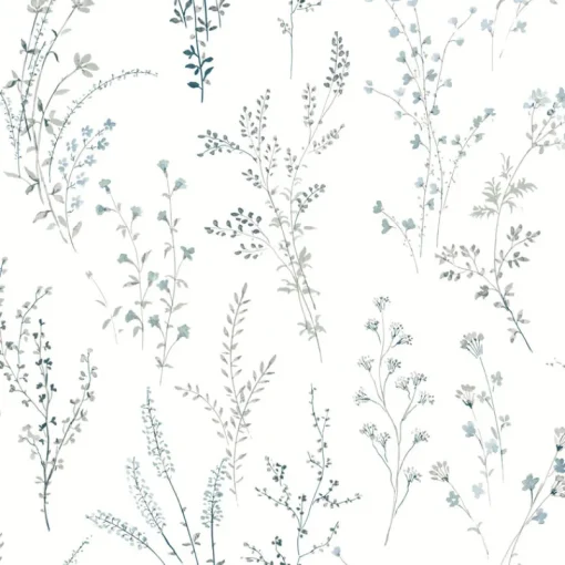 Discount York FH4027 Blue/Green Wildflower Sprigs Wallpaper