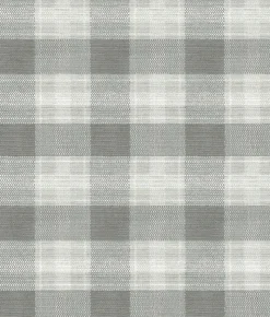 New York FH4081 Gray Woven Buffalo Check Wallpaper