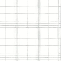 Clearance York FH4020 Gray/White Farmhouse Plaid Wallpaper