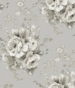 New York FH4089 Taupe/Linen Heritage Rose Wallpaper