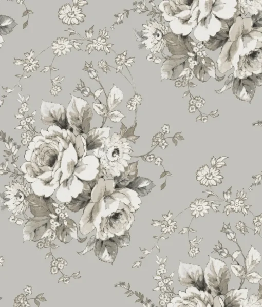 New York FH4089 Taupe/Linen Heritage Rose Wallpaper