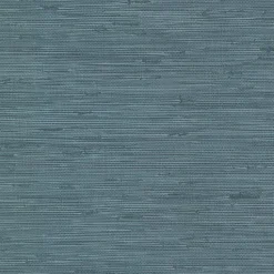 Outlet Brewster 2767-24415 Fiber Blue Weave Texture Wallpaper