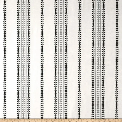 Clearance Laura Kiran Finnish Stripe Black Flax Fabric