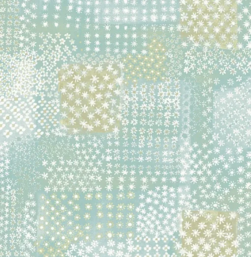 Best Brewster/ASP Flower Power Turquoise Patchwork Wallpaper