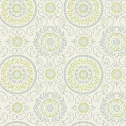 New Brewster For Your Bath III Annabel Blue Medallion Wallpaper