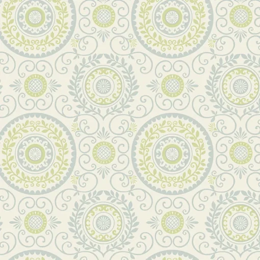 New Brewster For Your Bath III Annabel Blue Medallion Wallpaper