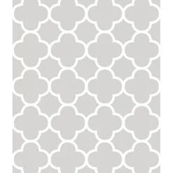 Discount Brewster For Your Bath III Origin Grey Quatrefoil Wallpaper