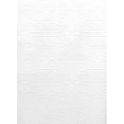 New Brewster For Your Bath III Talavera White Flower Tile Paintable Wallpaper