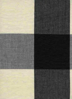 Hot Laura Kiran Four Inch Check 3163 Black Natural Fabric