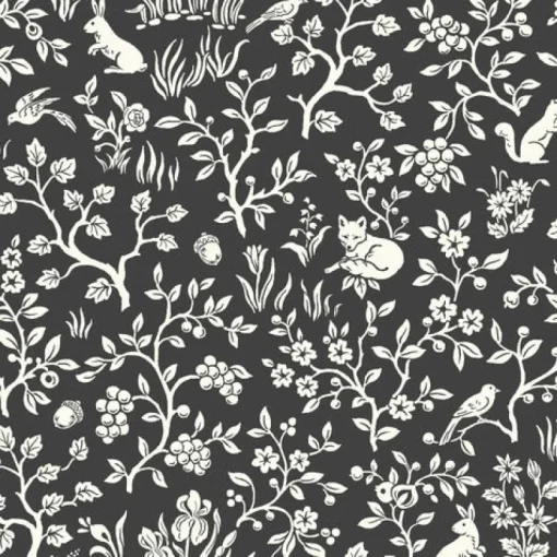Clearance York Fox & Hare Straight Black Magnolia Home Vol. II Wallpaper