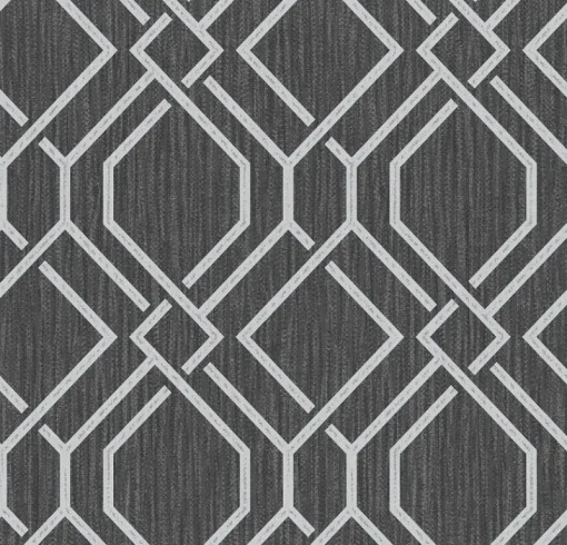 Fashion Brewster 4025-82519 Frege Charcoal Trellis Wallpaper