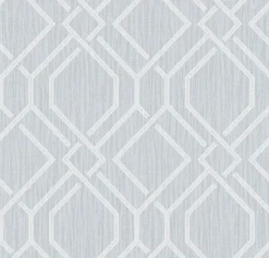 Best Brewster 4025-82522 Frege Light Blue Trellis Wallpaper