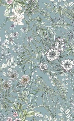 Online Brewster/ASP 2821-12904 Full Bloom Blue Floral Wallpaper