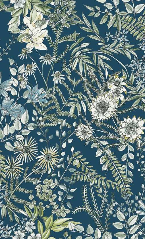 Fashion Brewster/ASP 2821-12902 Full Bloom Navy Floral Wallpaper