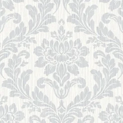 Discount Brewster 4025-82524 Galois Light Grey Damask Wallpaper