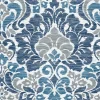 Sale Brewster/ASP Garden of Eden Blue Damask Wallpaper