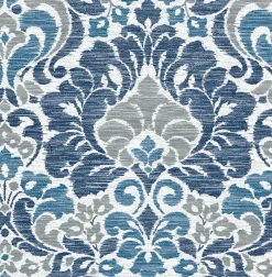 Sale Brewster/ASP Garden of Eden Blue Damask Wallpaper