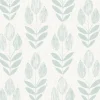 Best Brewster 3123-24472 Garland Teal Block Tulip Wallpaper