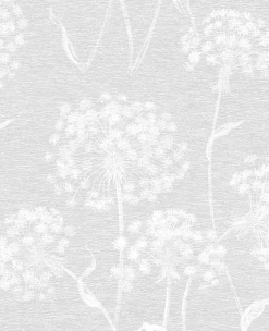 New Brewster 2814-24575 Garvey Light Grey Dandelion Wallpaper