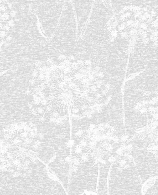 New Brewster 2814-24575 Garvey Light Grey Dandelion Wallpaper