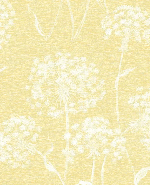 Clearance Brewster 2814-24574 Garvey Yellow Dandelion Wallpaper