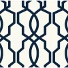 Sale Stock/York GE3664 Navy Blue on White Geometric Hourglass Trellis Wallpaper