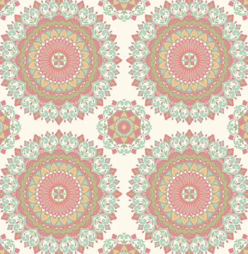 Clearance Brewster/ASP Gemma Aqua Boho Medallion Wallpaper