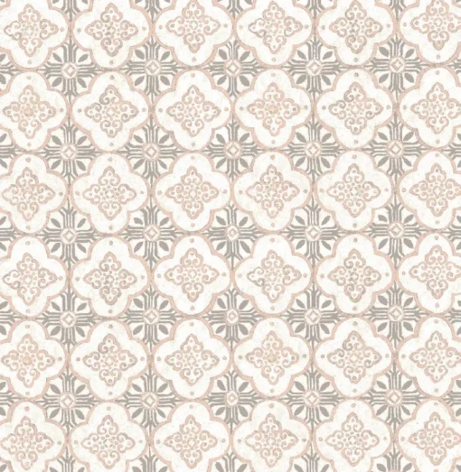 Sale Brewster/ASP Geo Pink Quatrefoil Wallpaper