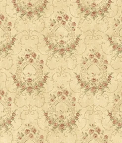Hot Brewster 3123-02124 Georgiana Red Tearose Wallpaper