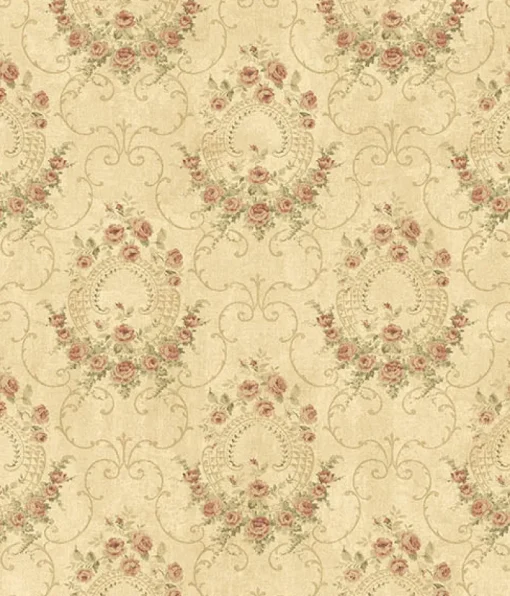 Hot Brewster 3123-02124 Georgiana Red Tearose Wallpaper