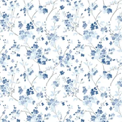 Fashion Brewster 3122-10902 Glinda Navy Floral Trail Wallpaper