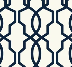 Best York GM7521 Navy Hourglass Trellis Wallpaper