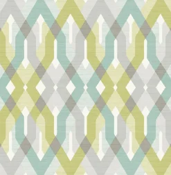 Online Brewster/ASP Harbour Green Lattice Wallpaper