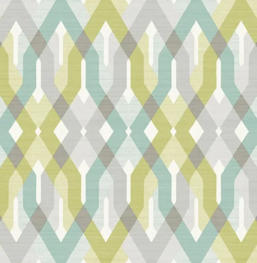 Online Brewster/ASP Harbour Green Lattice Wallpaper