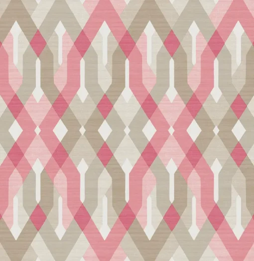 Discount Brewster/ASP Harbour Pink Geometric Wallpaper