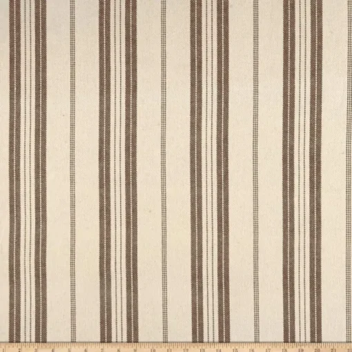 Clearance Laura Kiran Heavy Twill Natural Chocolate Fabric