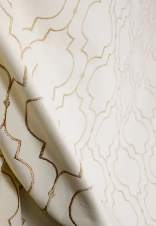 Online Stock/Kaslen Helmsley Glow Gold Embroidered Upholstery Fabric
