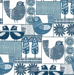 Hot Brewster/ASP 2821-25113 Hennika Blue Patchwork Wallpaper