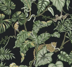 Hot York HO2143 Black Jungle Cat Wallpaper