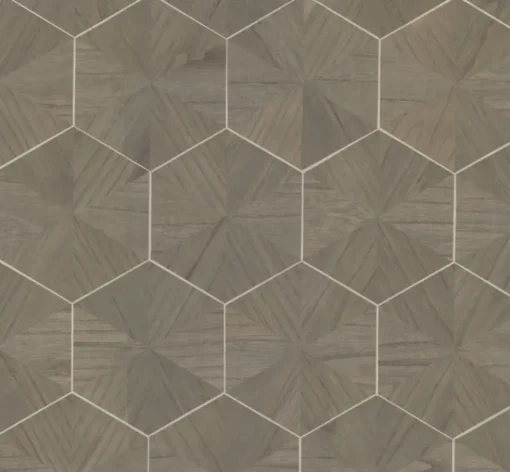 Online York HO2102 Brown Hexagram Wood Veneer Wallpaper
