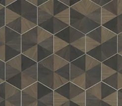Discount York HO2103 Brown/Black Hexagram Wood Veneer Wallpaper
