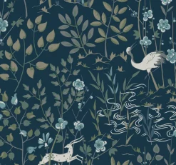 Discount York HO2128 Dark Blue Aspen Wallpaper
