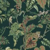 Discount York HO2146 Dark Green Jungle Cat Wallpaper