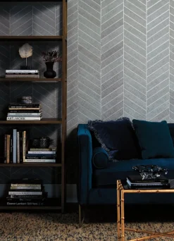 Clearance York HO2106 Light Gray Atelier Herringbone Wallpaper