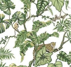 Online York HO2145 White Jungle Cat Wallpaper